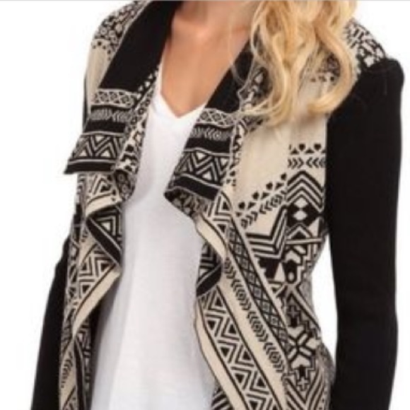 Lucky Brand Boho Aztec Print Open Front Cardigan - Picture 2 of 5
